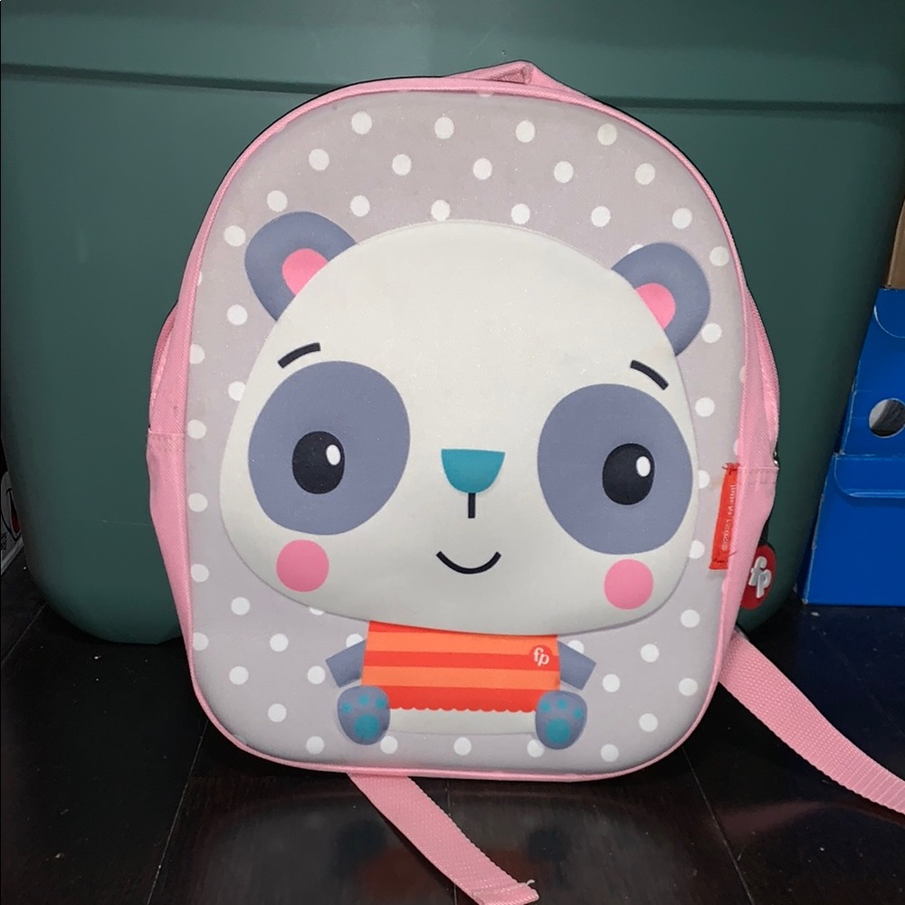 Cute Panda Kids Backpack - Pink and Gray